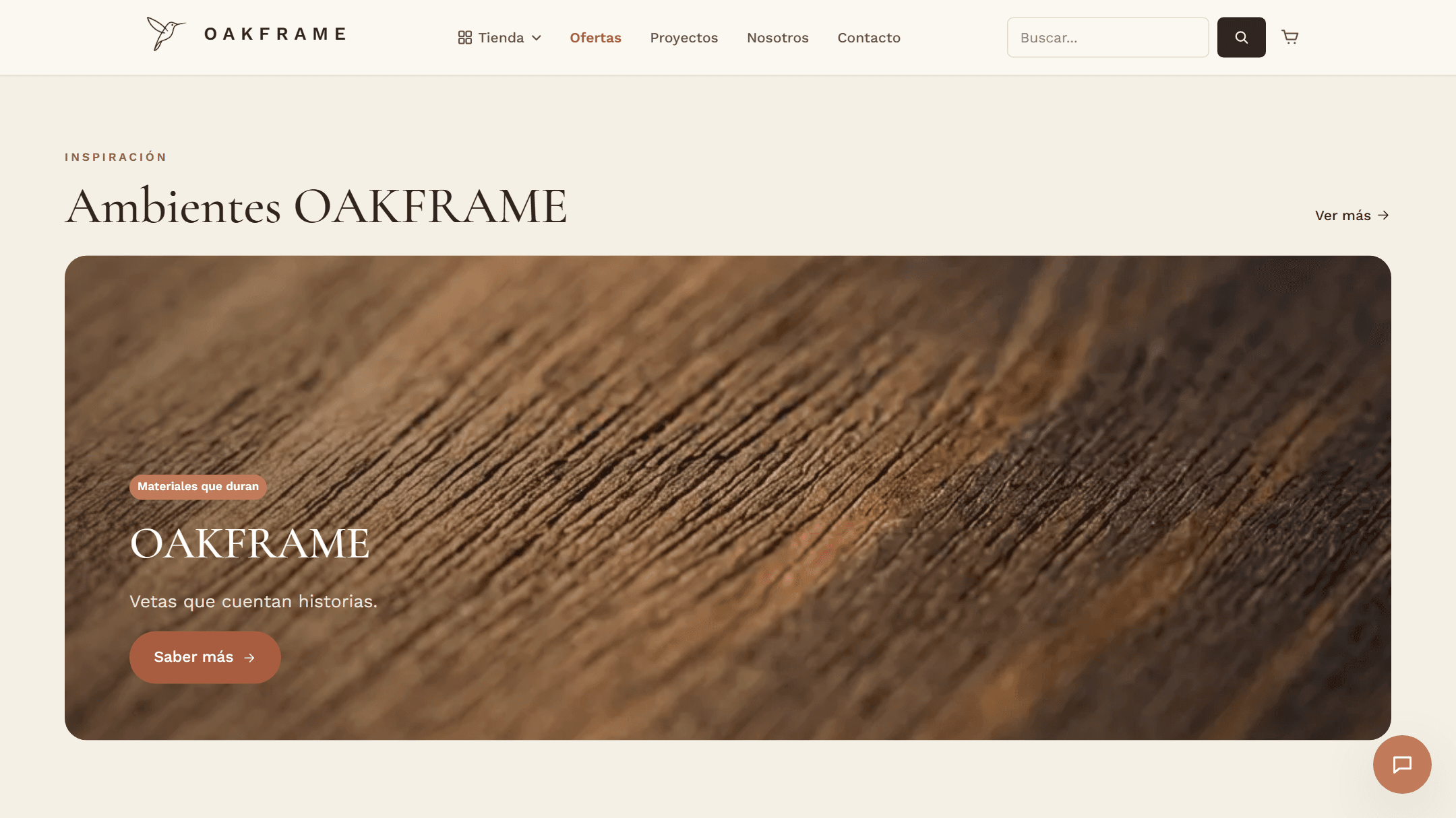 Storefront de OAKFRAME — mueblería de autor en Santiago